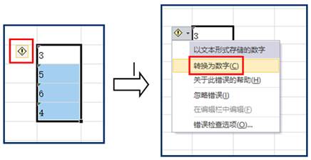 将“文本”格式的数据转换成数字