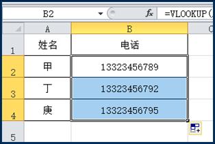 自动填充功能填充其他的电话号码