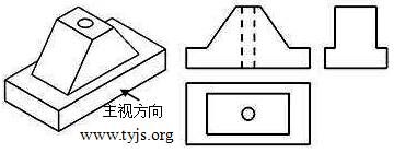 下面左图为实物图,也叫正等轴测图