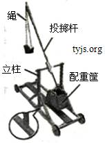 一款简易配重式投石器