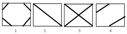 一个长方形木框和另外两根木条稳定结构图