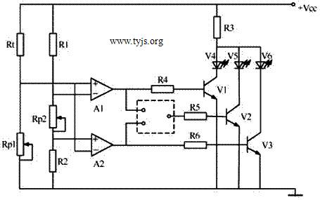 温度监测指示电路
