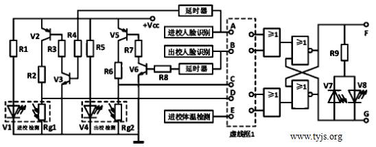 某学校的防疫通道闸机电路图